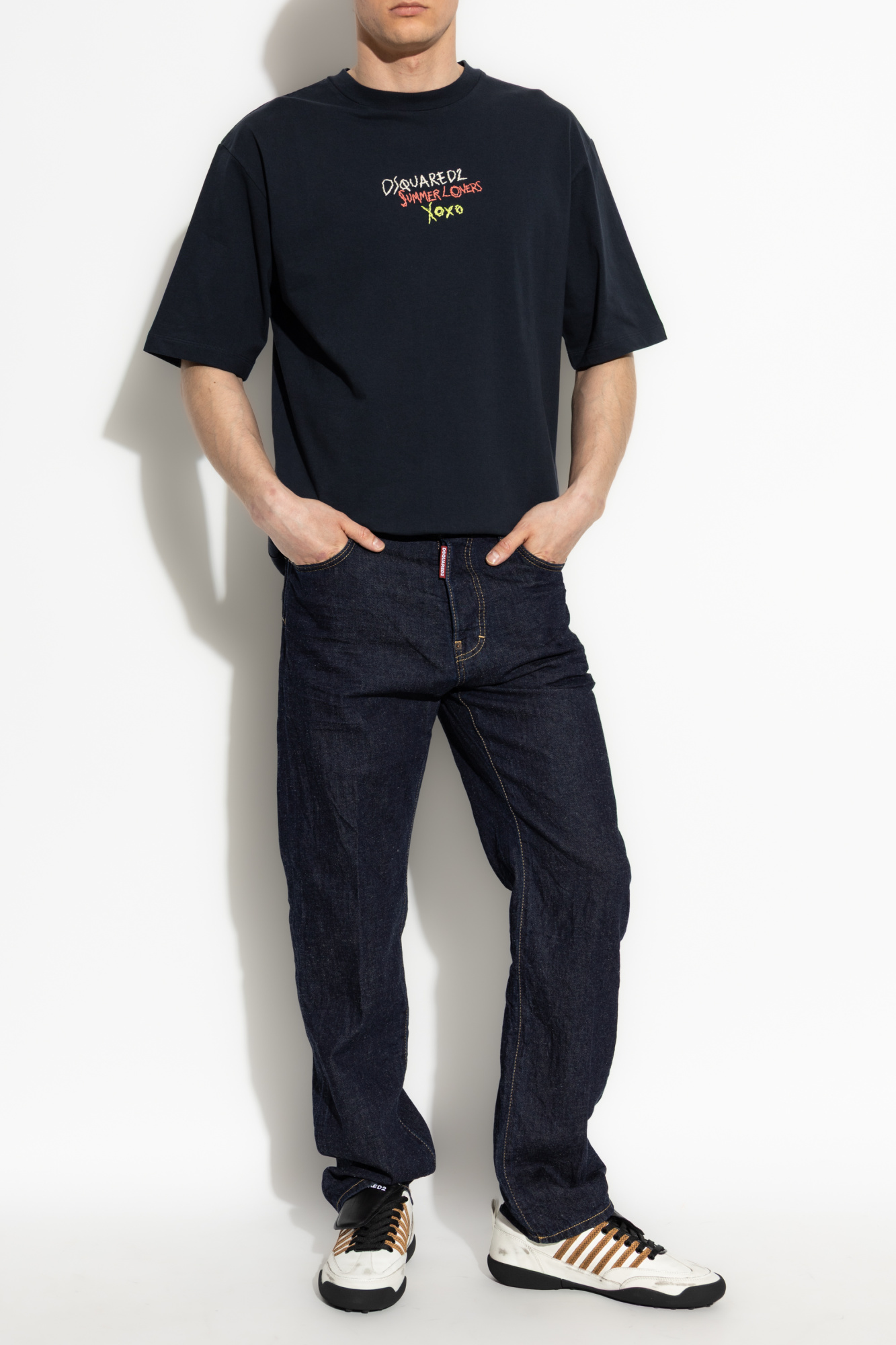 【ウォッシュ加工】DSQUARED2 Summer Lovers 642 Wash ジーンズ Dark Broken Knee Wash 642 Jeans